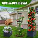 2 Packs Raised Garden Bed Tomato Planter Box with Trellis,44.8" Self-Watering Tomato Cage with Trapezoidal Trellis for Climbing Plants Flowers Vegetables Vine in Patio Garden Indoor Outdoor, 3 Tiers-44.8"