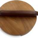 Wooden Chakla Belan Set Indian Rolling Board and Pin Natural Teak Wood Roti Maker Board for Chapati, Dough And Pizza Handmade Kitchen Tool For Everyday Cooking