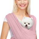 Dog Carriers for Small Dogs, Front Facing Dog Sling Carrier, Hands Free Cat Carrier, Size Adjustable, Reducing Back Pain, Premium Cotton, Safe and Soft Dog Carrier (Regular, Light Pink)