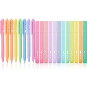 Mr. Pen- Aesthetic Highlighters and Gel Pens, 20 Pack, Colorful Bible Highlighters No Bleed, Colorful Ink Gel Pens