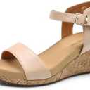 DREAM PAIRS Women's Open Toe Buckle Ankle Strap Platform Wedge Sandals Women 2025 Size:7.5