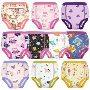 MooMoo Baby Potty Training Underwear Absorbent Toddler Training Pants for Girls 10 Packs Cotton Pee Pants, 9T
