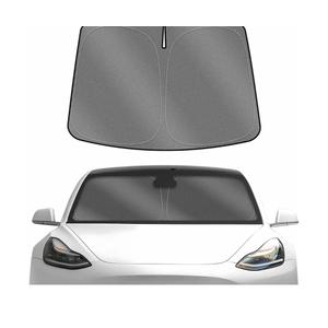 Karltys Front Windshield Sun Shade for 2017-2026 Tesla Model 3, Foldable Window Sunshade Custom Fit Model 3 Highland, 240T Reflective Sun Shade Visor Protector Blocks UV Rays Keep Car Cool