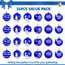 Joiedomi 24 Pcs Christmas Ball Ornaments, Blue & White 2.3 Deluxe Delicate Painting & Glittering Shatterproof Christmas Tree Ornaments for Wreath Garland Holiday Indoor Party