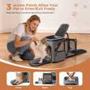 Lekereise Pet Carrier Backpack Expandable Cat Backpack for Medium Dogs and Large Cats 20-25 Lbs,14L * 12.5" W * 16.14" H, Grey