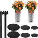 Adjustable Plant Risers for Inside Pots, 17-31" Rise Planter Insert Filler for Large Pots, Plant Lift Inserts Pot Risers for Indoor Outdoor Tall Taper Planter Container (6" 8" 10" Base Top, Set of 2)