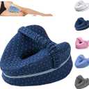 Revoget Alignment Pillows for Side Sleepers, Leg Pillow for Side Sleepers Revoget Hip Alignment Pillow, Relieve Hip Pain & Sciatica, with Adjustable Strap (Navy)