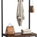 NEWBULIG Coat Rack, Hall Tree with Shoe Bench, 4-in-1 Entryway Organizer with 10 Hooks and Storage Shelf, Rustic Wood Entryway Bench for Mudroom, Living Room, Bedroom, Brown
