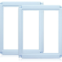 LoveTail DIY Clear Acrylic Dog Playpen House,Quick Easy Assembly and Disassembly,Strong Floor Suction,Indoor and Outdoor Use,Easy Cleansing Puppy Fence (Sky Blue, 23.6" H, 2PCS)