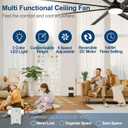Large Ceiling Fan with Light: 100 Inch Outdoor Fan - Industrial Ceiling Fan with Remote for Shop Garage Patio Black