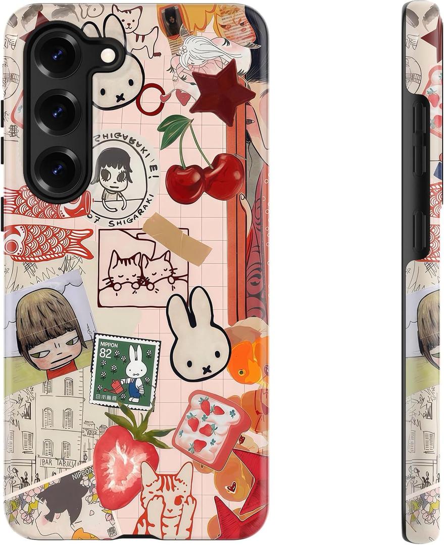 DEENAKIN for Samsung Galaxy S23 Plus Case Cute,Aesthetic Vintage Whimsical Collage Girly Shell,Compatible with Magsafe,Trendy Unique Cool Retro Protective Slim Silicone Phone Cover for Women Girls
