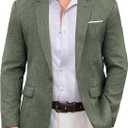 Vssjavun Blazer for Men Casual Suit Jackets Lightweight Sport Coat One Button Slim Fit Suits (L)