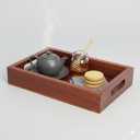 LakdiBaaz Premium Wooden Serving Tray Small, Large & Extra-Large | High Gloss, Waterproof & Lightweight Decorative Tray for Dining, Coffee & Home Use (Teak, Small)