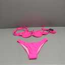 ZAFUL Women High Cut Bikini Sets String Sexy Swimsuit Two Piece Underwire Bathing Suit Brazilian Cheeky Cut Out Cute Swimwear (Small, Hot Pink)