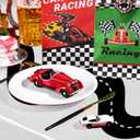 Irenare 3 Pcs Racing Table Cloths Car Birthday Party Supplies 54 x 108 Inch Racetrack Table Runner Covers Disposable Rectangular Road Tablecloth for Kids Boy Car Theme Birthday Party Decor (White)