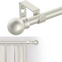 Curtain Rods for windows 48 to 84-93 inch, 5/8 inch Decorative Nickel Splicing Heavy Duty Metal Curtain Rod set with Brackets