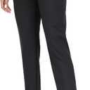 IUGA Stretchy Work Pants for Women 7/8 Ankle Golf Pants Pull On Business Casual Travel Dress Pants with Pockets (Black, M)