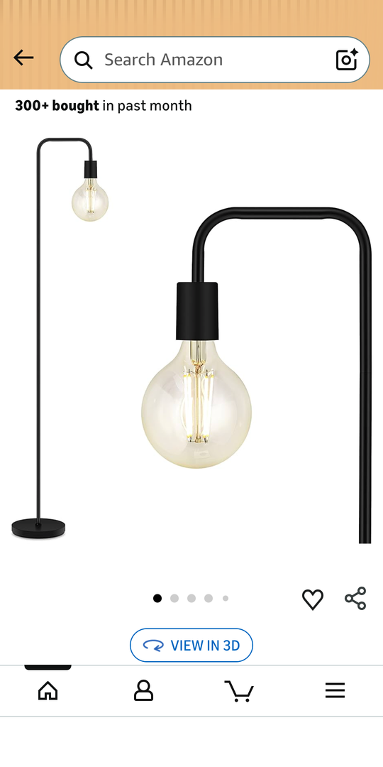 BoostArea Floor Lamp, Industrial Floor Lamp, 63 Inch Standing Lamp, E26 Socket, On/Off Footswitch, Whole Metal, ETL Listed, Modern Small Lamp for Bedroom, Living Room, Minimalist, Vintage, Mid Century