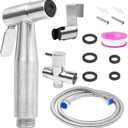 Handheld Bidet Sprayer for Toilet, Adjustable Water Pressure with Hose for Feminine Wash, Stainless Steel Toilet Bidet for Baby Diaper Sprayer (Silver)