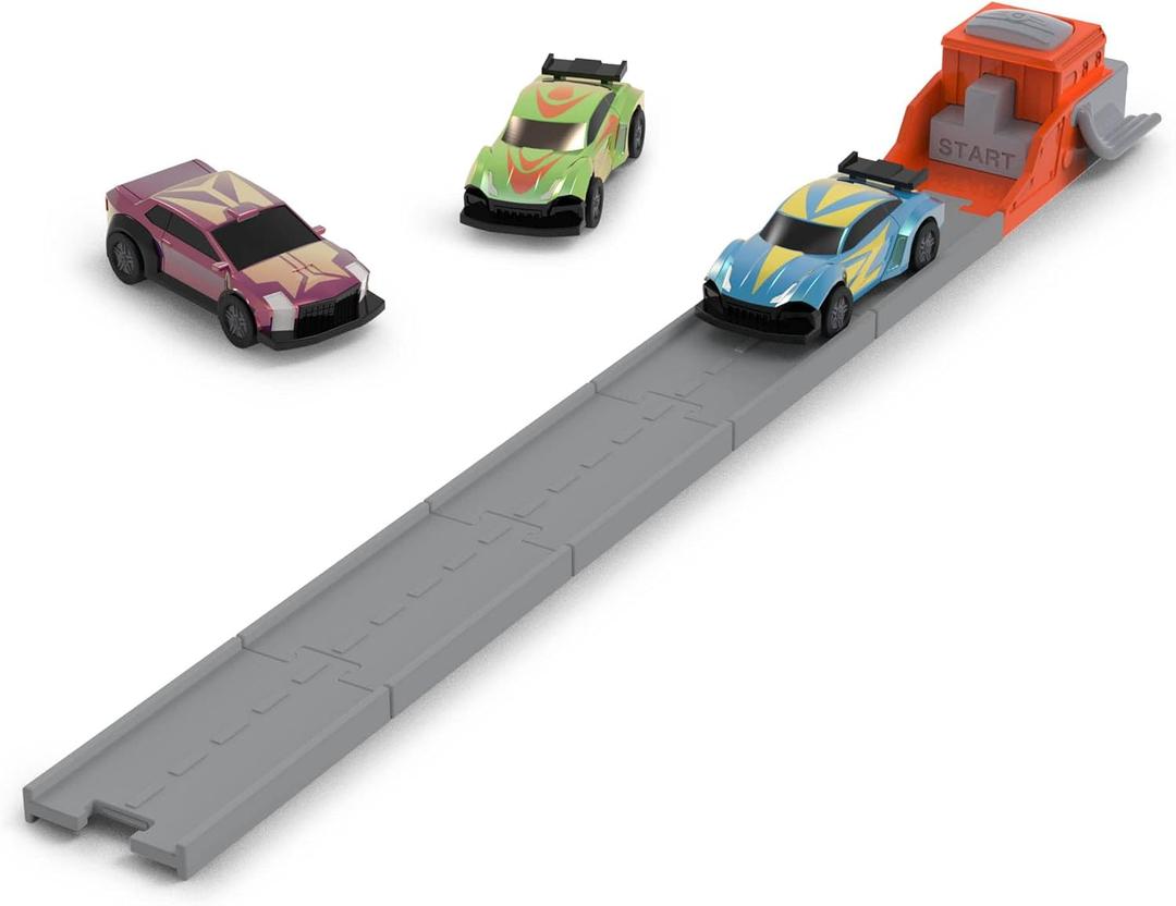 Driven by Battat  Nitro Launcher Toy Car Race Track Set with 3 Sports Cars, 5 Racing Tracks & Launcher  Compatible with Pocket Playsets  Exciting Gift for 3+ Years