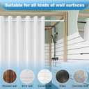 White Tension Curtian rod no drill, 42 to 60 inch Adjustable Heavy Duty black shower curtain rod for Windows bathroom Closet