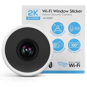 Amcrest Link 3MP 2K Window Camera, 2.4GHz&5GHz WiFi Indoor Camera, AI Human & Motion Detection, Wide Angle 100° FOV, Night Vision, 2-Way Audio, Wired Power, Supports MicroSD Upto 128GB