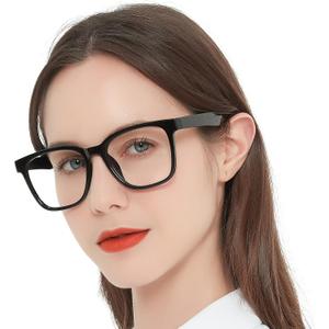 AEZUNI Oversize Square Reading Glasses for Women Oversized Trendy Large Readers 1.0 1.5 2.0 2.5 3.0 3.5 (Black,1.00)