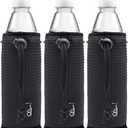 WK IEASON Water Bottle Cover Sleeves Insulators 16 17 18oz Non-slip Neoprene Beer Bottle Cooler Sleeves 3PC Pack (Black)