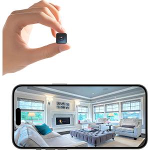 Mini Wireless Camera Home Security cmaras Indoor/Outdoor Cam 1080P HD Small Smart WiFi House Cameras Micro House Nanny Cams Battery-Powered with Clear Night Vision and Motion Detection Baby Monitor