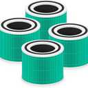 Core 300 Toxin Absorber Replacement Filter for LEVOIT Core 300 Core 300S Core 300-P Core 300S-P Air Purifier, 3-in-1 High Efficiency Activated Carbon, Compared to Part # Core 300-RF-TX, 4 Pack, Green