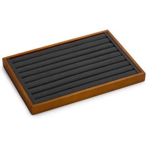 Oirlv Solid Wood Jewelry Tray Ring Earring Display Showcase Jewelry Organizer