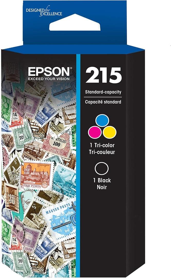 EPSON 215 Ink Standard Capacity Black & Color Cartridge Combo Pack (T215120-BCS) Works with WorkForce WF-100, 110 and EC-110