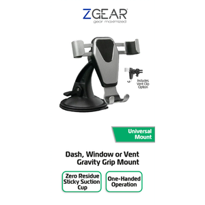 ZGEAR Dash, Window Or Vent Gravity Grip Mount Universal Mount