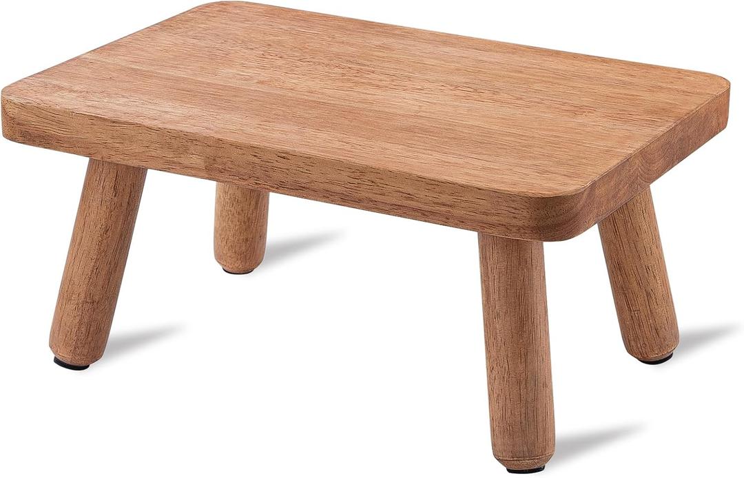 Wooden Step Stool for Adults Seniors, Anti-Slip One Step Stools, Heavy Duty Stepping Stools Kitchen Step Stool with 500lbs Capacity for Office, Bedroom, Kitchen, Bathroom