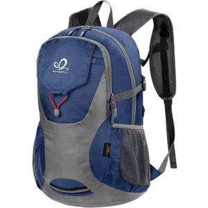 WATERFLY Lightweight Packable Hiking Backpack: 30L Foldable Travel Daypack Ultralight Camping Day Pack for Woman Man (Blue)