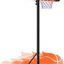DUMOS 10FT Adjustable Height Portable Basketball Hoop Outdoor for Adult, 44 Inch Shatterproof Backboard w/Shock Absorbent Rim, Fillable Base, 2 Wheels for Swimming Pool/Indoor
