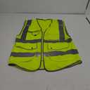 JKSafety 9 Pockets Class 2 High Visibility Zipper Front Safety Vest With Reflective Strips, Yellow Meets ANSI/ISEA Standards (Medium, Yellow)