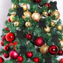 Syhood 30 Pcs Burlap Bows Christmas Knot Handmade Ribbon Natural Rustic Burlap Bows Wreath Decorative Bowknot Ornaments for Christmas Tree Home Decoration Festival Party Supplies(Black)