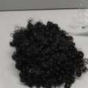 builson Drawstring Ponytail for Black Women, Afro Puff Kinky Curly Hair Ponytail Extension with Bangs Black Updo Natural Hair Ponytail (1B Natural Black)