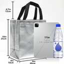 KeerxunBag 12pcs Reusable Gift Bags（Includes Tissue Paper） Gift bag with handle Birthdays Parties Holidays Weddings Medium 10x4x8in silver Gift Bags