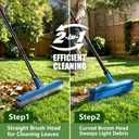 Gardtech 2-in-1 Artificial Turf Rake Brush Broom for Grass Blue