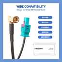 Anina Fakra Z Male to SMB Plug Adapter Connector for Factory Satellite Radio Antenna Adapter to Sirius XM Receiver Tuner Wire Harness Fit GM Ford Jeep RAM Toyota Truck Vehicles 8 INCH