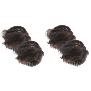 4pcs Cat Ear Bun Hairpiece Clip Extensions for Women Updo for Cosplay Parties and Everyday Wear