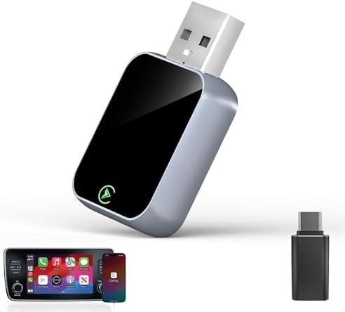 Enhanlife 2026 Wireless CarPlay Adapter for iPhone - 5s Auto-Connect, No Audio Lag - Convert Factory Wired to Wireless CarPlay - Bluetooth 5.3 & 5GHz Wi-Fi - Plug & Play (Includes USB A/C)