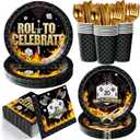 168Pcs D20 Dice Party Supplies Dungeons Game Themed D20 Dice Plates Napkins Role-Playing Game Tableware Set Roll to Celebrate Themed Birthday Party Decorations Serves 24