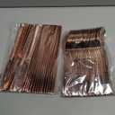 Rose Gold Plastic Silverware, Heavy Duty Plastic Cutlery Set, Disposable Rose Gold Utensils Include 100 Forks, 100 Spoons, 100 Knives, Perfect for Party Decorations