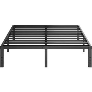 Furnitui 16 Inch High Platform California King Bed Frames, Metal Cal King Bed Frame No Box Spring Needed, Easy Assembly, Noise Free, Sturdy, Black