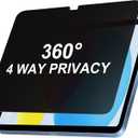 360 4 Way Privacy Screen Protector for iPad A16 11th/ 10th Generation (11/10.9 Inch 2025/2022), 360 Degree Anti-Spy Tempered Glass Film, Case Friendly, Apple Pencil Support, 1 Pack (Black)