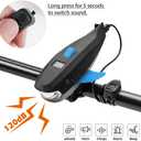 Bike Horn with Light, 120dB Electric Bicycle Bell & 400LM Rechargeable Headlight, IPX4 Waterproof Kids Bike Accessories for Boys/Girls, Scooters