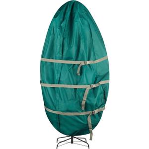 Christmas Tree Storage Bag - Upright Zippered Canvas Cover for 9-Foot Artificial Trees with Buckle Straps and Cinch by Tiny Tim Totes (Green)